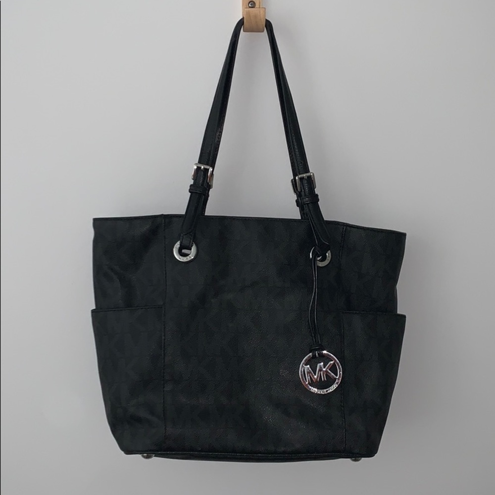 MICHAEL KORS Black Leather Tote Purse